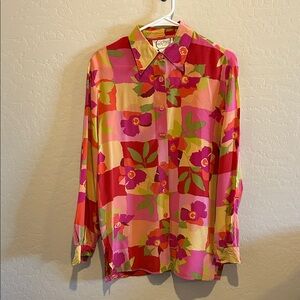 Diane Von Furstenberg Multicolor Floral Button Down Shirt